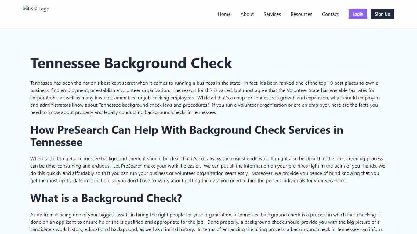 Tennessee Background Checks: All You Need to Know PreSearch, Inc.