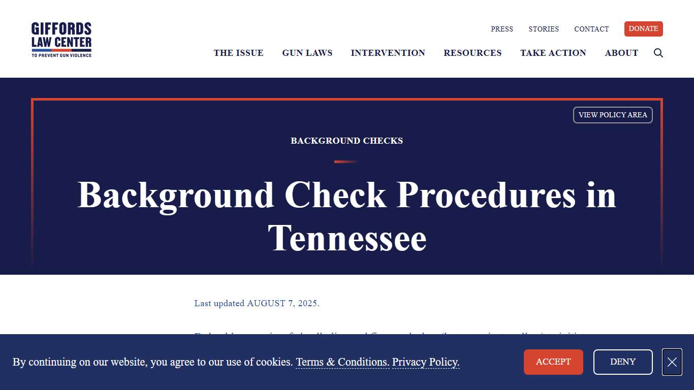 Background Check Procedure Laws in Tennessee Giffords
